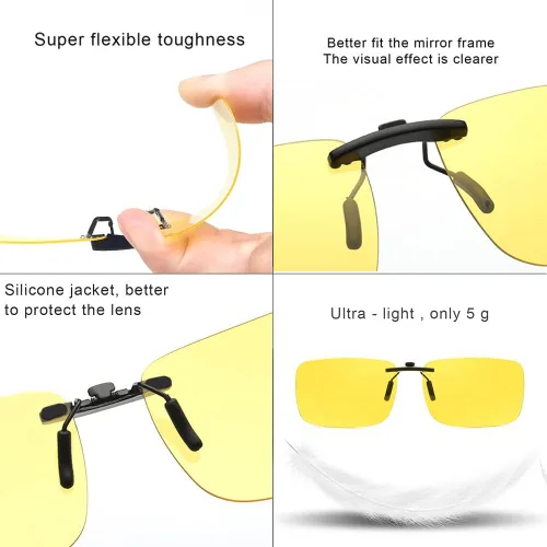 Vista 3 de LUFF Gafas de sol polarizadas con clip para prescripciónlentes de miopía al aire libreconducción