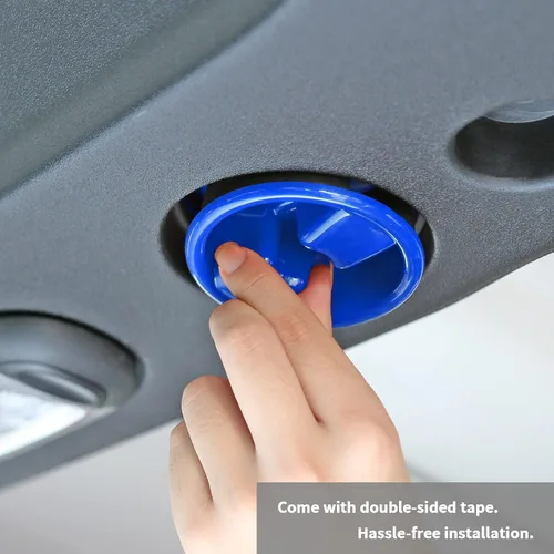 Vista 5 de Cubierta decorativa de tornillo para perilla de montaje en techo para Jeep Wrangler JK JKU 2/4 puertas 2007-2018, accesorios interiores (azul)