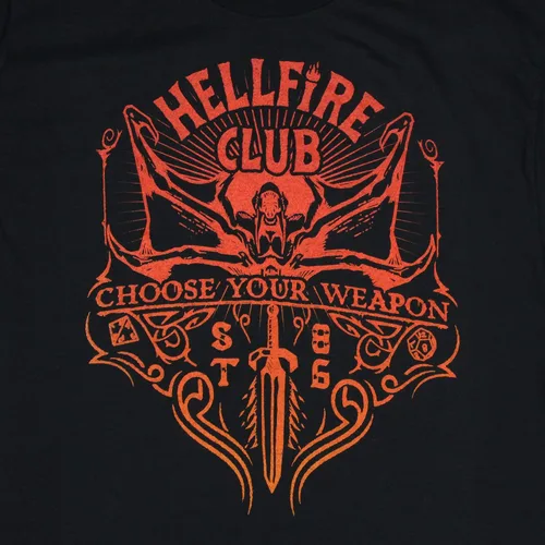 Vista 2 de Mad Engine Strangers Things - Camiseta para hombre Hellfire Club Choose Your Weapon