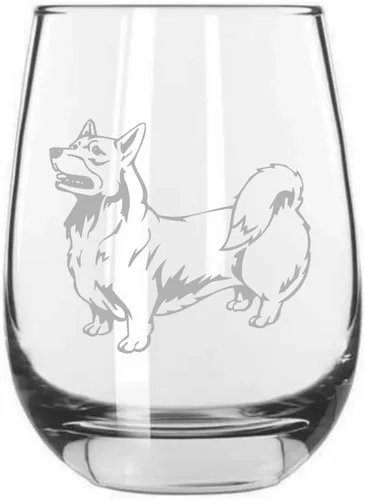 Vista 73 de Shar Pei (chino) - Vaso de vino sin tallo grabado para perro, 15.25 onzas