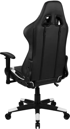 Vista 5 de Flash Furniture X20 - Silla giratoria de policarbonato ergonómica y ajustable con respaldo completamente reclinable en LeatherSoft negro