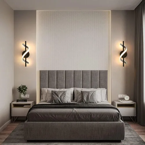 Vista 3 de Apliques de pared modernos, lámparas de pared de 9 W, lámparas de pared LED de aluminio para dormitorio, sala de estar, pasillo, hotel