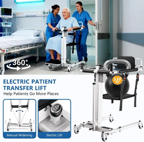 Vista 6 de Silla elevadora eléctrica mejorada para pacientes, silla elevadora de transferencia plegable para automóvil, silla de ducha elevadora