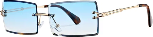 Vista 121 de Gafas de sol rectangulares para hombres/mujeres, gafas de sol pequeñas sin montura cuadrada