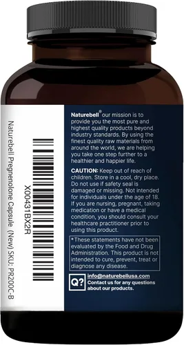 Vista 8 de NatureBell Pregnenolone 100 mg, 240 cápsulas 99% de pureza, grado micronizado para una mayor absorción, a base de plantas, precursor natural