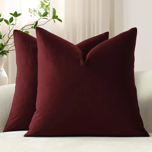 Vista 56 de Fundas de almohada de 16 x 16 pulgadas, color beige: paquete de 2 fundas de almohada decorativas de terciopelo suave y acogedoras para sofá, sala