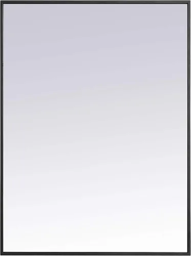 Vista 16 de Elegant Decor Monet - Espejo rectangular con marco de metal (60 x 18 pulgadas), color negro