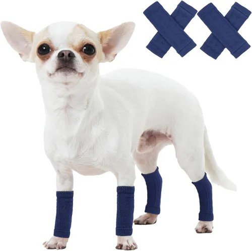 Vista 11 de ROZKITCH Protector de codo para perro, 2 patas delanteras y 2 patas traseras para rodilla, envoltura para codo de mascota, protector para calentar