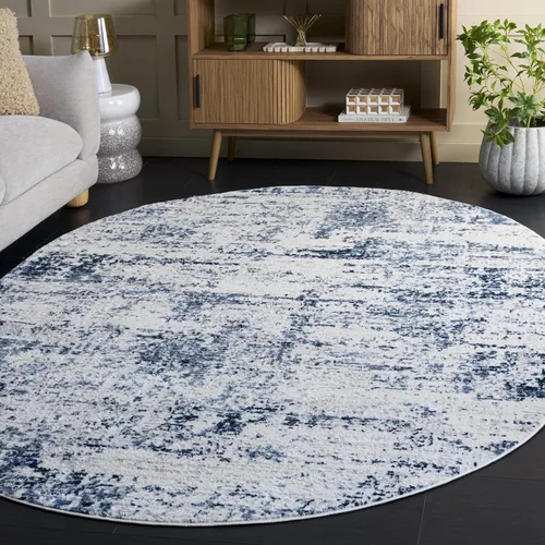 Vista 68 de SAFAVIEH Amelia Collection ALA700A - Alfombra decorativa de 2'2" x 4', diseño moderno abstracto, color marfil y azul, no desprende pelusa y de fácil