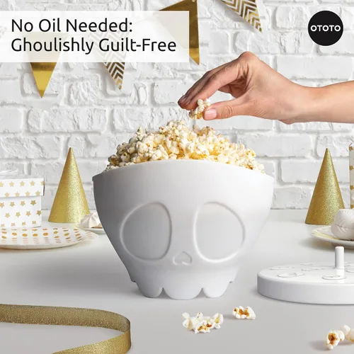 Vista 3 de OTOTO Nuevo Scary Poppings Palomitero para Microondas - Palomitero Gótico para Microondas, Palomitas de Silicona para Microondas, Cuencos Plegables