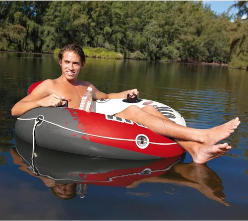 Vista 9 de Intex River Run - Balsa flotante inflable para agua, piscina y lago, color rojo y azul