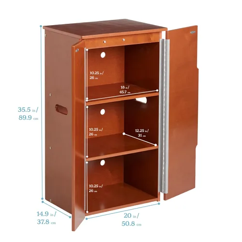 Vista 2 de ECR4Kids Refrigerador de Cocina de Juguete, Juego de Madera, Nogal Oscuro