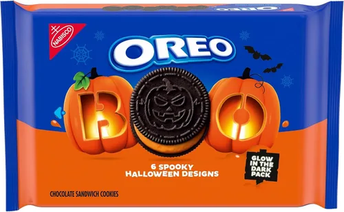 Vista 19 de OREO Galletas de Halloween de sándwich de chocolate con crema de naranja Edición limitada