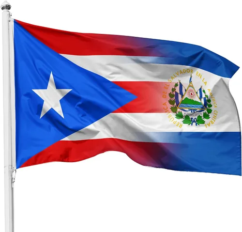 Vista 9 de Bandera de República Dominicana de Puerto Rico de 3 x 5 pies, 3 x 5 pies, nailon para exteriores e interiores, 3 x 5 pies, Fla gcon ojales de latón