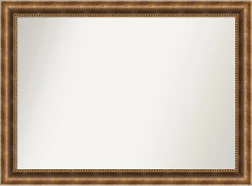 Vista 777 de Amanti Art Espejo de pared personalizado no biselado (25 x 25 pulgadas), marco de bronce acentuado, varios tamaños personalizados, espejo de baño