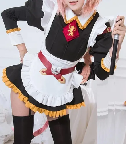 Vista 6 de Poetic Walk FGO Fate Grand Order 3 Astolfo Saber Cosplay Disfraz Cola Sirvienta Lolita Vestido de Halloween