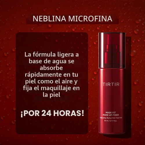Vista 6 de TIRTIR Mask Fit - Fijador de maquillaje Spray fijador de maquillaje ligero no graso resistente a la transferencia 24H, 2.7 onzas líquidas
