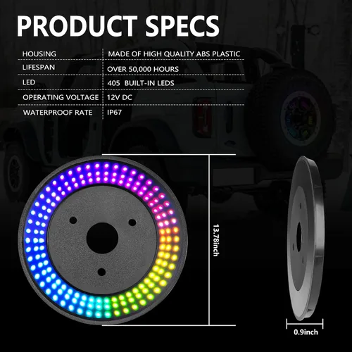 Vista 6 de Luz de freno de neumático de repuesto (RGB para Bronco)