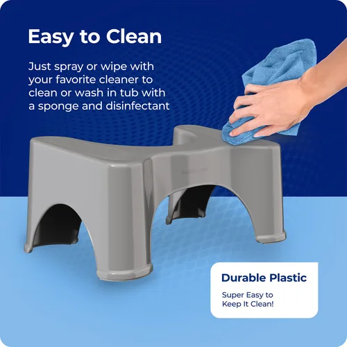 Vista 9 de Squatty Potty The Original - Taburete de inodoro para baño, color gris, 9 pulgadas