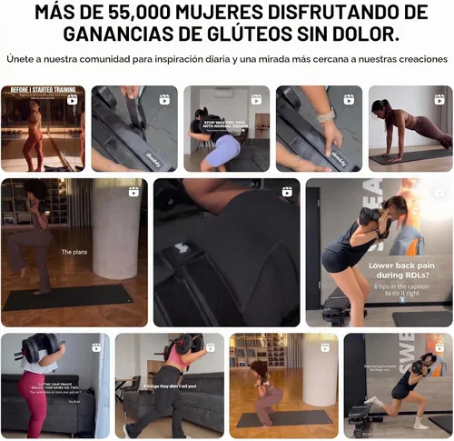 Vista 8 de Cinturón de empuje de cadera con diseño de doble correa – Constructor de glúteos para mancuernas pesadas, pesas rusas y discos de hasta 400 libras