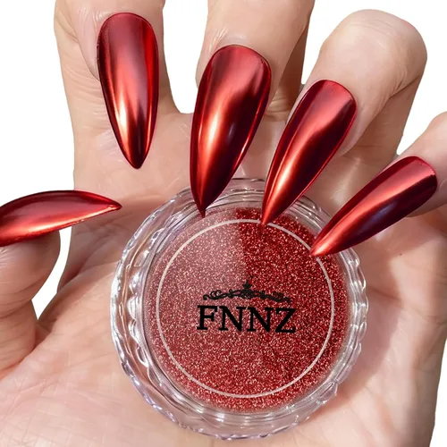 Vista 11 de FNNZ Polvo de uñas cromado, pigmento metálico de polvo de uñas efecto espejo de alta calidad, arte de uñas, polvo con purpurina para San Valentín