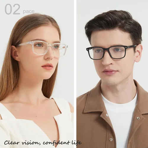 Vista 2 de Gafas de miopía para hombres y mujeres, con bisagra de resorte, para luz azul, para miopía, para distancia