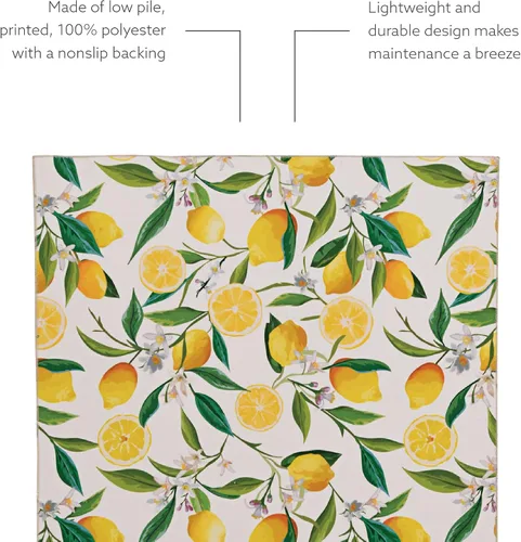 Vista 14 de Linon The Anywhere - Alfombra lavable Wesley marfil/amarillo, 5 x 7 pies Wesley Marfil y Amarillo