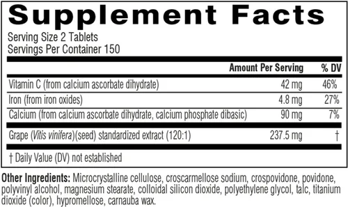 Vista 7 de Swisse Cápsulas de extracto de semilla de uva Suplemento antioxidante de extracto de semilla de uva con vitamina C para la piel y soporte