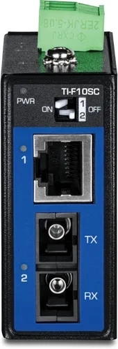 Vista 4 de TRENDnet Hardened Industrial 100Base-FX Convertidor de fibra SC multimodo (1.2 mi, 1.2 millas), carcasa clasificada IP40, TI-F10SC, negro