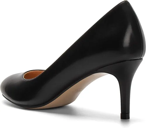 Vista 3 de Mettesally Zapatos de tacón de gatito para mujer, punta redonda y cerrada, tacones medios, zapatos de vestir clásicos para uso diario