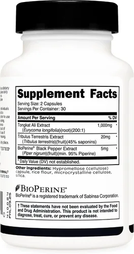 Vista 4 de Primal Cápsulas de Tongkat Ali (60 cápsulas/30 porciones, 1,000 mg por porción), modernizado tradicional apoyo energético y rendimiento