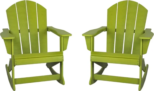 Vista 151 de WestinTrends Silla mecedora Malibu de poliéster para exterior/patio Adirondack, Negra