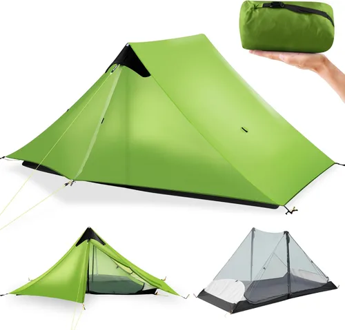 Vista 11 de Tienda de campaña ultraligera para 3 temporadas, tienda de campaña para 1 persona/2 personas, tienda de campaña LanShan ligera para exteriores