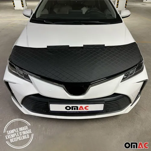 Vista 2 de OMAC Sujetador de media capucha con estampado de diamantes para Volkswagen Beetle 2012-2019 Máscara de cubierta frontal negra - Sujetador capó
