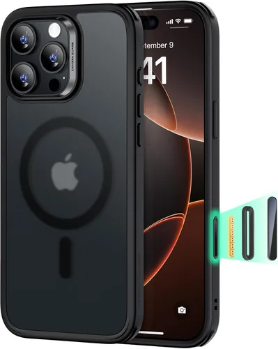 Vista 34 de ESR Classic Hybrid - Funda para iPhone 16 Pro, color negro transparente claro negro