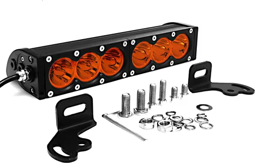 Vista 2 de AngelMa Barra de Luz LED de 12 Pulgadas 60W Ámbar Súper Brillante Spot Todoterreno de Una Sola Fila IP68 Impermeable para Cualquier Automóvil Camión