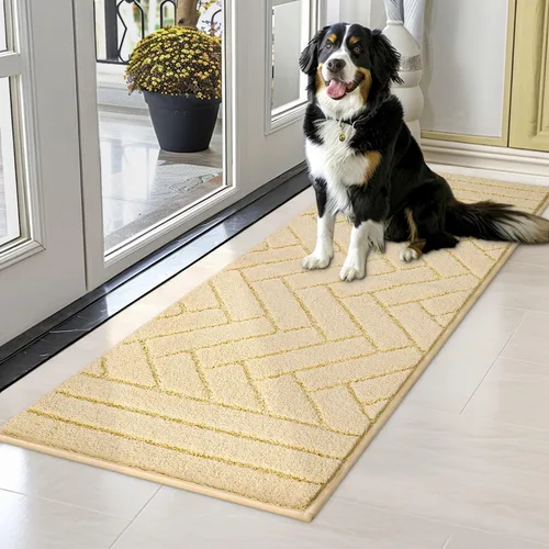 Vista 63 de hicorfe Tapete para puerta delantera para entrada exterior, 20 x 31.5 pulgadas, absorbente, resistente a la suciedad, tapetes de bienvenida