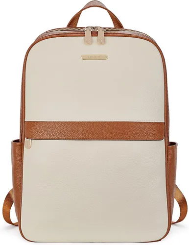 Vista 10 de BOSTANTEN Mochila para portátil de 15.6 pulgadas de cuero genuino para mujer, mochila informal para universidad, bolsa de viaje