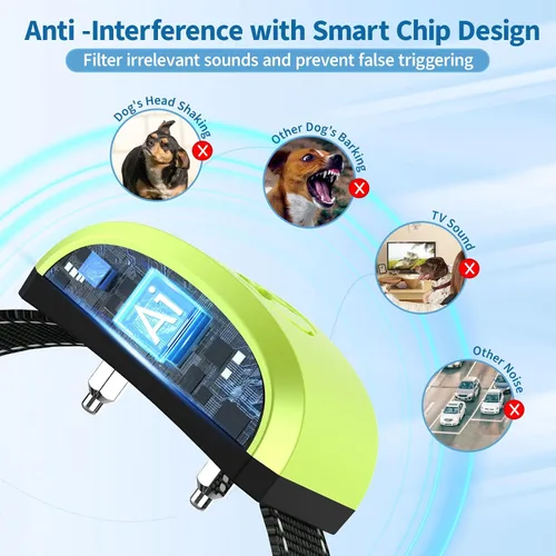 Vista 6 de Collar antiladridos para perros grandes y medianos, recargable, con 8 pitidos de vibración de sensibilidad ajustables, IP67, impermeable