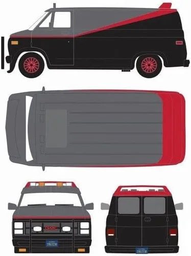 Vista 3 de Greenlight 1:24 Hollywood - The A-Team - GMC Vandura 1983, los colores pueden variar
