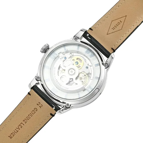 Vista 7 de Reloj automático Townsman de cuero negro de 1732in plateado Correa