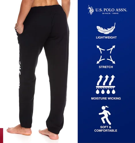 Vista 3 de U.S. Polo Assn. Essentials Womens Basic French Terry Joggers with Pockets Sweatpants for Women