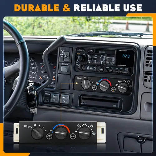 Vista 7 de Panel de control climático del módulo del climatizador A/C para 96-20 Chevy GMC C1500 C2500 C3500 K1500 K2500 K3500, sin interruptor