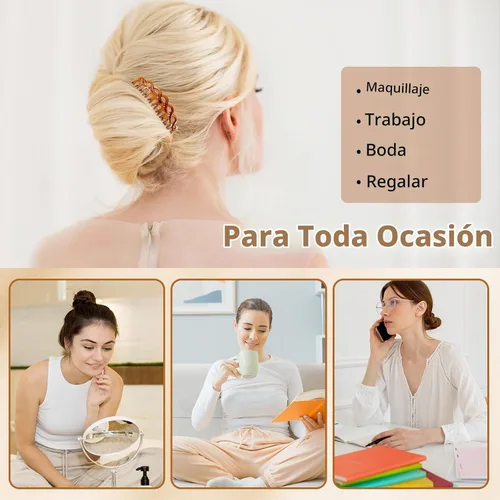 Vista 7 de Peinetas de pelo francés, 8 piezas, peines laterales para el cabello, peines decorativos para mujeres, juego de accesorios de plástico