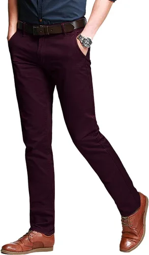 Vista 2 de Match Mens Slim Tapered Flat Front Casual Pants