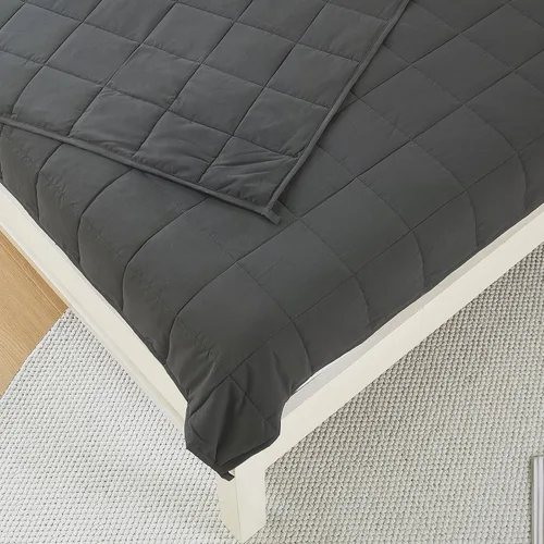 Vista 5 de Manta con peso para niños, de 40 x 60 pulgadas, manta refrescante de 5 libras para dormir, manta de material suave con cuentas de vidrio de primera