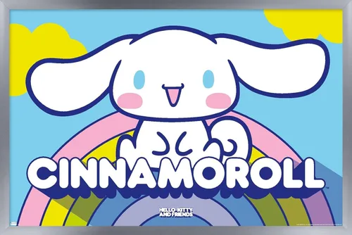 Vista 17 de Hello Kitty and Friends: 22 Over The Rainbow - Póster de pared de Cinnamoroll, 22.4 pulgadas de largo x 14.7 pulgadas de ancho, versión enmarcada