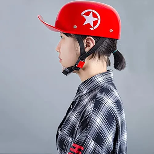 Vista 3 de Casco abierto de motocicleta para adultos, aprobado por DOT, estilo alemán, casco pequeño novedoso para ciclomotor, Street Cruiser