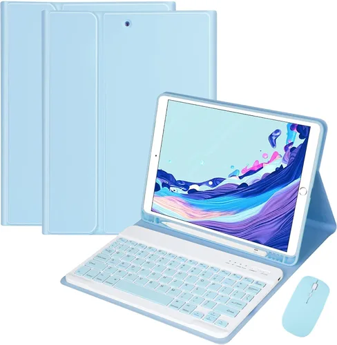 Vista 15 de Funda para teclado Galaxy Tab S6 Lite 2024/2022/2020 con ratón, funda magnética desmontable para teclado con soporte para S Pen y mouse para Galaxy