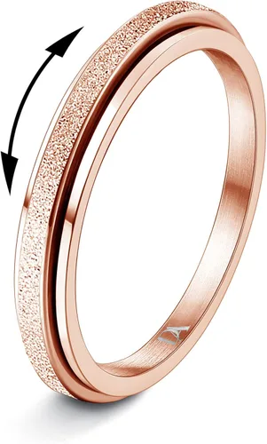 Vista 14 de Diamday Anillos para la ansiedad para mujeres y hombres, 2 0.157 in, anillo giratorio de acero de titanio para aliviar la ansiedad y el estrés